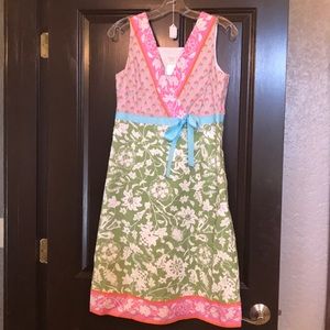 Garnet Hill floral faux wrap dress 8